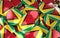 Guyana Badges Background - Pile of Guyanese Flag Buttons.