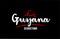 Guyana country on black background with red love heart and its capital Georgetown