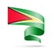 Guyana flag in the form of wave ribbon.