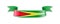 Guyana flag in the form of wave ribbon.