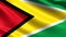 Guyana flag, with waving fabric texture