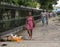 Guyana, Georgetown: Sidewalk/Pedestrians in the City Center