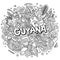 Guyana hand drawn cartoon doodle illustration. Funny local design.