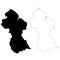 Guyana Map on white background. Guyana State symbol. Outline Guyana Map sign. flat style