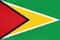 Guyana national fabric flag, textile background. American state official sign