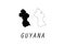 Guyana outline map country shape