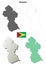 Guyana outline map set