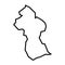Guyana vector country map thick outline icon