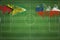 Guyana vs Chile Soccer Match, national colors, national flags, soccer field, football game, Copy space