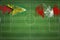 Guyana vs Peru Soccer Match, national colors, national flags, soccer field, football game, Copy space