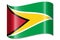 Guyana - waving country flag, shadow