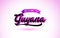 Guyana Welcome to Creative Text Handwritten Font with Purple Pink Colors Design
