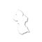 Guyana - white 3D silhouette map of country area with dropped shadow on white background. Simple flat vector