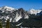 Guye Peak in the Alpine Lakes Wilderness on a clear blue sunny day, as a nature background