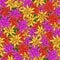 Guzmania flower colorful seamless pattern.