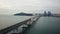 Gwangan Bridge and Haeundae aerial view at Sunrise, Busan, South Korea.