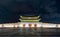 Gwanghwamun gate at Geyongbokgung Palace in Seoul at night, South Korea.