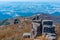 Gwangju viewed behind rocks of Jusangjeolli Cliff at Mudeungsan Mountain, Republic of Korea