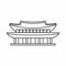 Gyeongbokgung palace, Seoul icon, outline style