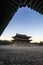 Gyeongbokgung palace at sunset