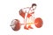 Gym, barbell, fitness, man, workout concept. Hand drawn isolated vector.
