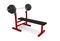 Gym bench with dumbbell barbell weight bodybuilding weightlifting