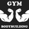 Gym and bodybuilding emblem with biceps