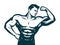 Gym, bodybuilding sport concept. Male athletic body. Sketch vector illustration