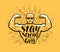 Gym, bodybuilding. Stay Strong, lettering vector illustration