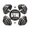 Gym club typographic emblem for sticker and t-shirt