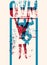 Gym Club typographic vintage grunge poster design with strong man. Silhouette of sportsman doing exercise. Pulling up on the cross