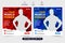 Gym Crossfit training social media post design for digital marketing. Fitness gym club promotional template vector with red and