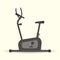 Gym equipment: exercise bike for playing sports.Velosimulator for sporting. Vector graphic illustration. Sport training apparatus