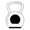 Gym equipment kettlebell isolated black and white