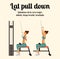 Gym Exercise: Lat Pull Down. Vector Illustration