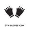 Gym gloves icon vector isolated on white background, logo concept of Gym gloves sign on transparent background, black filled