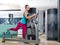 Gym glute exercise machine woman workout