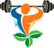 gym herbal health food logo