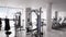 Gym interior design with fitness equipment, healthy lifestyle concept, video 3d render animation
