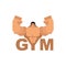 GYM logo. bodybuilder sign. Strong man and letters symbol