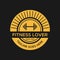 Gym logotype.Vintage Fitness logos. Circle Shape. Retro Style Logo template.Golden color