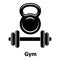 Gym metall icon, simple black style