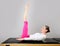 Gym pilates woman reformer yoga leg sport