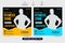 Gym promotional social media post design with photo placeholders. Gym business promotional poster vector with discount offers.