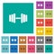 Gym square flat multi colored icons