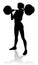 Gym Woman Silhouette Barbell Weights