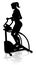 Gym Woman Silhouette Elliptical Cross Fit Machine