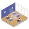 Gym Workout Isometric Composition