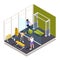 Gym Workout Training Isometric Composition