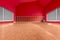 Gymnasium room with red wall